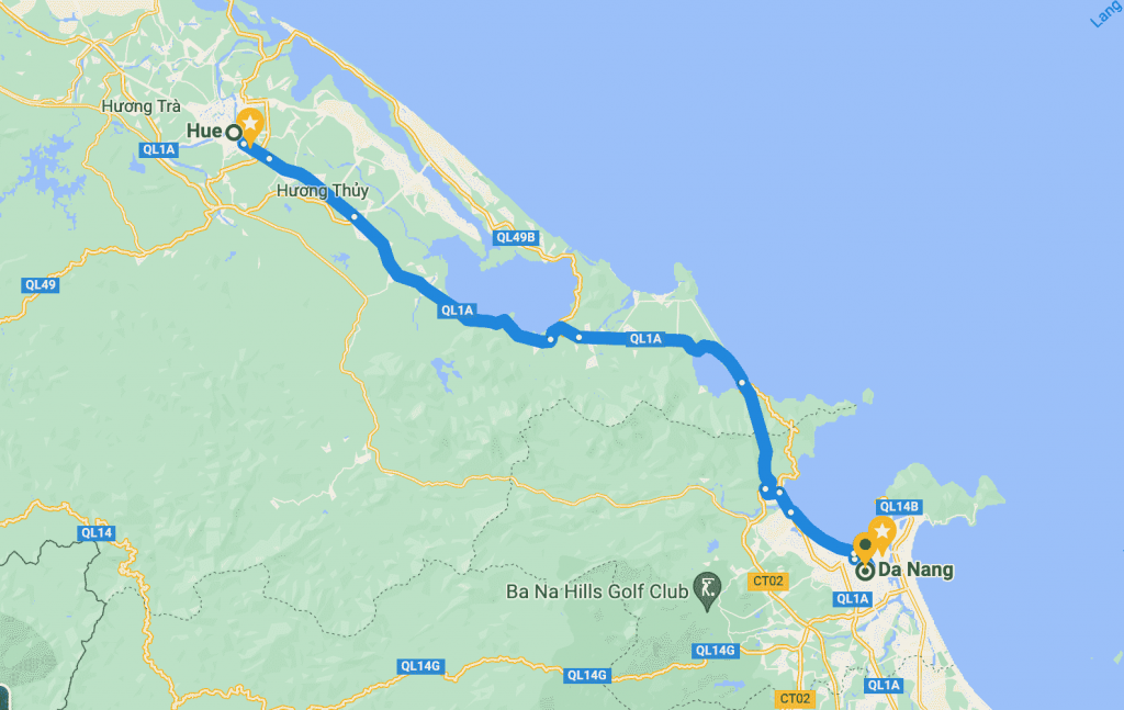 The distance from Da Nang to Hue is about 100km 1024x647 1